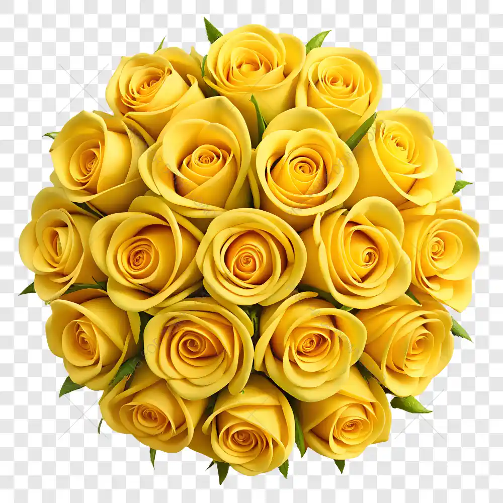 um ramalhete de rosas de cor amarela