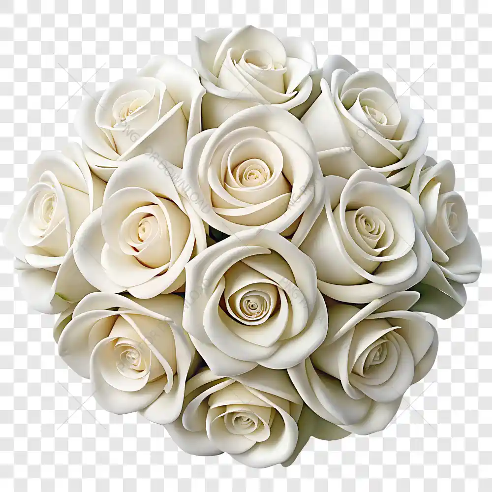 um ramalhete de rosas de cor branca